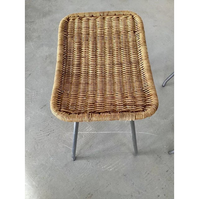 Set of Dutch Chair & Stool attributed Rohé Noordwolde, 1960s For Sale - Image 5 of 8