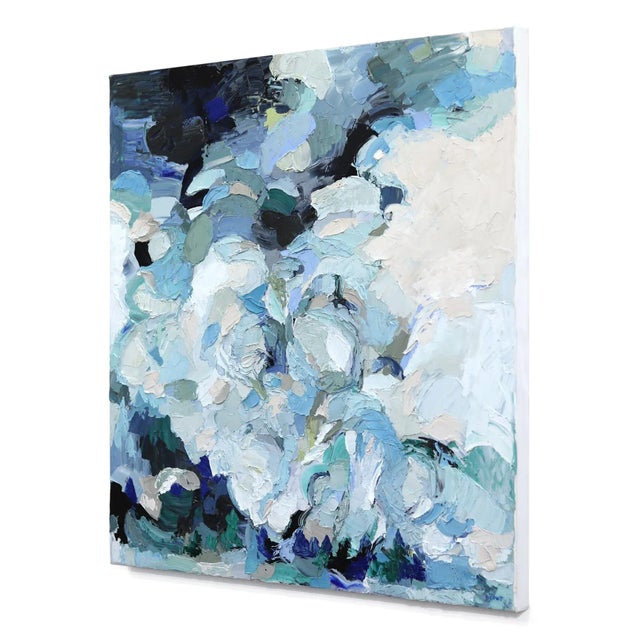 Storm - Blue Cool Tone Abstract Dramatic Landscape Original Artwork by Dana Cowie For Sale In Los Angeles - Image 6 of 9