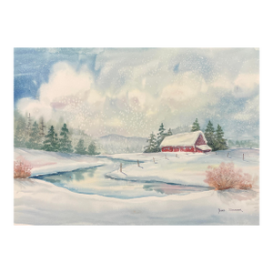 1980s Barb Starner Winter Landscape Painting