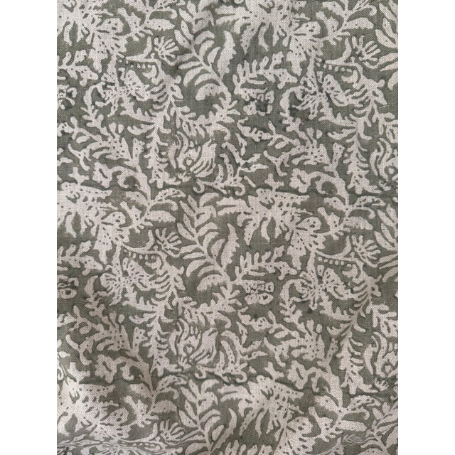 2020s Zak + Fox Mareel Hand Blocked Fabric Linen 1 1/2 Yards For Sale - Image 5 of 7