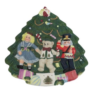 Spode Christmas Tree "Toys Around the Tree" Sculpted Cookie Plate For Sale