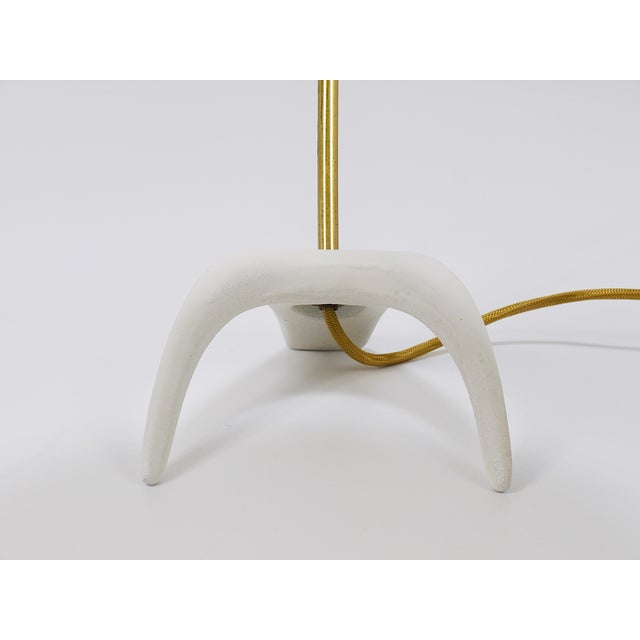 Mid-Century White Brass Table Lamp attributed to Karl-Heinz Kinsky for Cosack, 1950s For Sale - Image 9 of 18