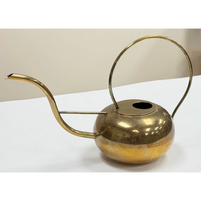 Mid-Century Modern Vintage Sculptural Brass Watering Can For Sale - Image 3 of 7