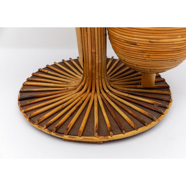 Italian Bamboo and Rattan Plant Holder, 1950s For Sale - Image 9 of 10