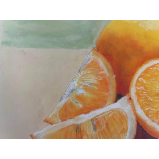 Original Oil Pastel Still Life Orange Slices Citrus Fruit Painting Signed Cramer For Sale In Washington DC - Image 6 of 6