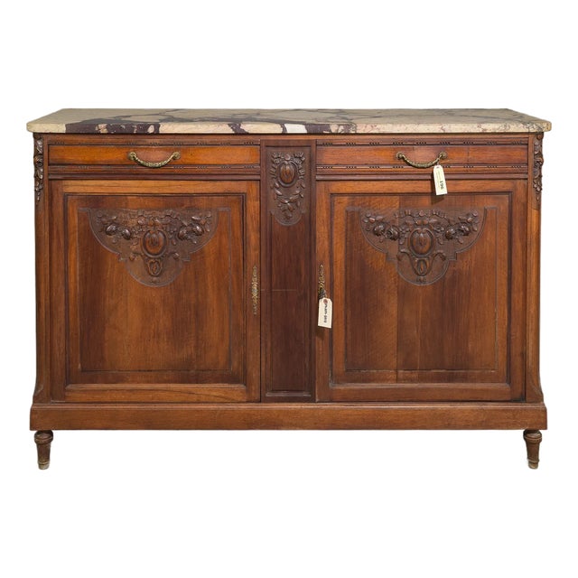 Louis XVI Style Marble Top Buffet / Sideboard C1800's For Sale
