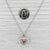 Modern 0.44ctw Ruby Diamond Halo Heart Pendant Necklace 18k White Rose Gold 18" For Sale - Image 3 of 5