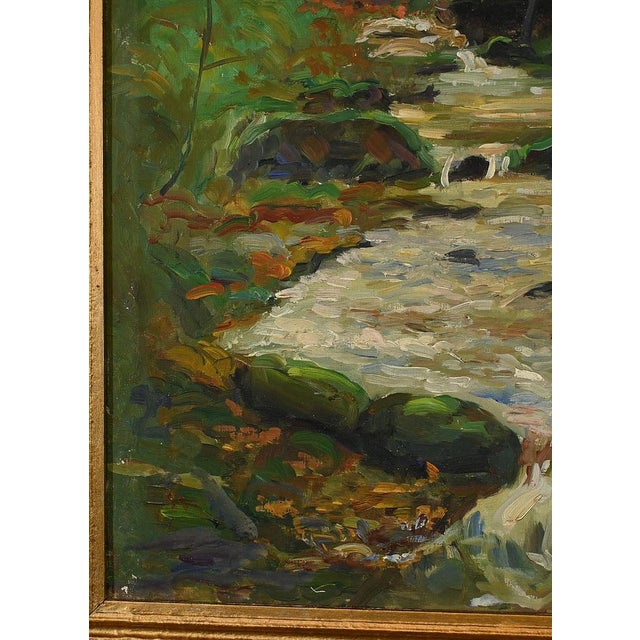 A. Markowicz, Stream in Forest, Early 20th Century, Oil on Canvas For Sale - Image 9 of 14