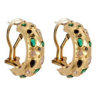 Amaya Hoops Black Clip On, a Pair For Sale