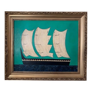 Contemporary Impressionist Style Seascape Painting on Canvas, Framed For Sale
