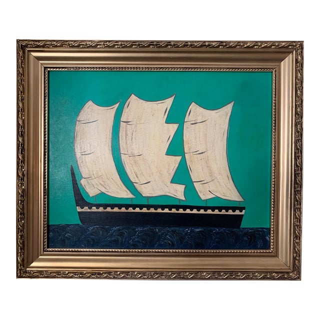 Contemporary Impressionist Style Seascape Painting on Canvas, Framed For Sale
