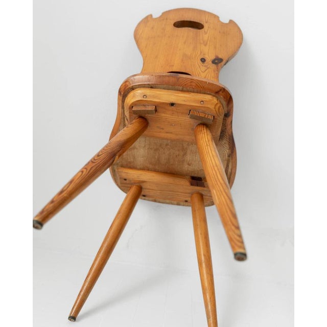 Vintage Folk Style Wooden Farmhouse Chairs, 1960s, Set of 3 For Sale - Image 11 of 12