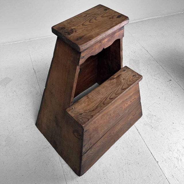 Large Shōwa Era Minimalist Fumidai Step in Wood, Japan, 1940s For Sale - Image 9 of 10