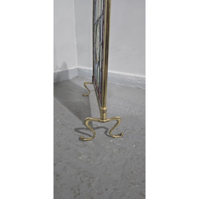 Antique Brass Fire Screen, 1880 For Sale - Image 3 of 7