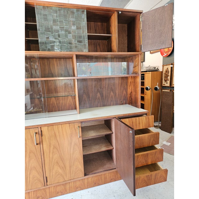 Vintage Mid-Century Japanese Teak Hutch | the Ultimate Home Bar For Sale - Image 4 of 18