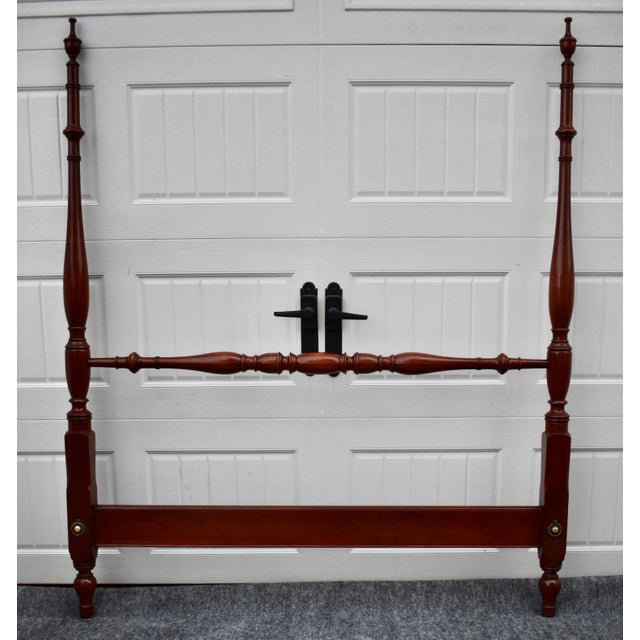 Wood Vintage Cherry Full Size Four Poster Bed Traditional Style For Sale - Image 7 of 14