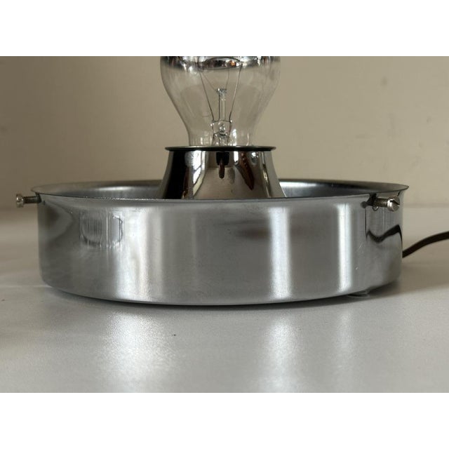 Silver Vintage Glass Table Lamp, 1970s For Sale - Image 8 of 18