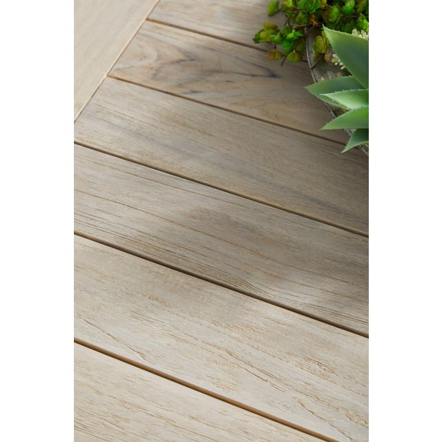 Tan Carmel Teak Outdoor 42" Square Counter Table For Sale - Image 8 of 11