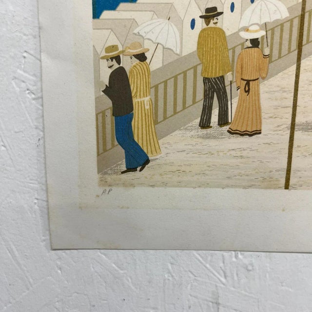 Printmaking Materials Vintage Francois Ledan Folk Art Ocean Landscape Lithograph by Fanch For Sale - Image 7 of 13