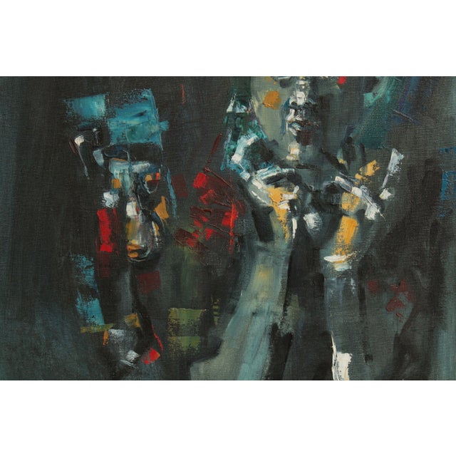 Vintage Abstract Expressionist Portrait Original Painting For Sale - Image 10 of 13