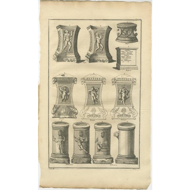 Bernard de Montfaucon, Classical Roman Altars & Antiquities, 1721, Engraving For Sale - Image 3 of 9