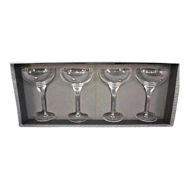 1990s Rosenthal Champagne Coupe Crystal Glasses- Set of 4 For Sale