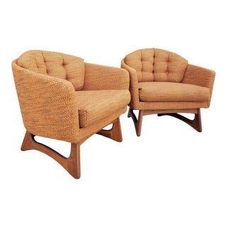 Vintage 1970's Adrian Pearsall Barrel Club Chairs--A Pair For Sale
