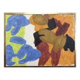 1965 Mid-Century Modern 'Forms in Motion' Vintage Abstract Oil Painting by Swedish Artist Ture Fabiansson (1910-1994), Framed For Sale