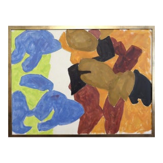 1965 Mid-Century Modern 'Forms in Motion' Vintage Abstract Oil Painting by Swedish Artist Ture Fabiansson (1910-1994), Framed For Sale