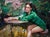 Early 21st Century In Repose by Matt Talbert | Oil on panel of a woman sitting at a table in a green outfit For Sale - Image 5 of 5