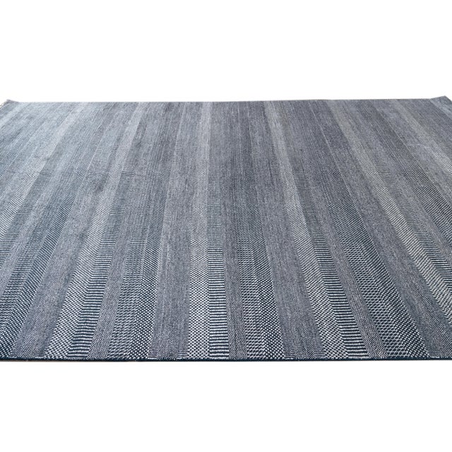 Blue Contemporary Savannah Wool Rug With Geometric Pattern Chairish