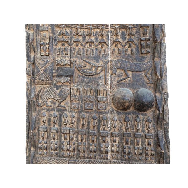 1980s Vintage Dogon Granary Door With Mali African 75.5" H For Sale - Image 5 of 14