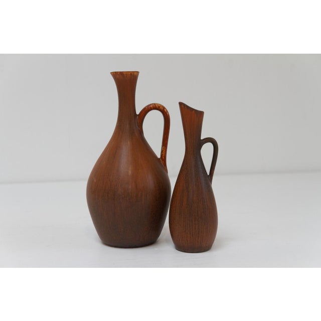 Stoneware Vases by Carl-Harry Stålhane for Rörstrand, Sweden, 1950s, Set of 2 For Sale - Image 3 of 16
