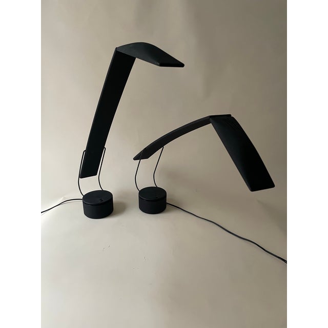 Black Vintage Postmodern 1980s Pair of Dove Lamps by Mario Barbaglia & Marco Colombo for Paf Studio For Sale - Image 8 of 8