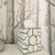 Complete ceramic bath set in a bamboo fret pattern, glazed in graphite. Includes a lidded cotton jar, soap dish, tissue...