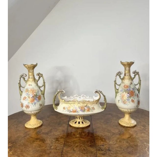 Royal Vienna Centrepiece and Side Vases, 1850s, Set of 3 For Sale - Image 11 of 11