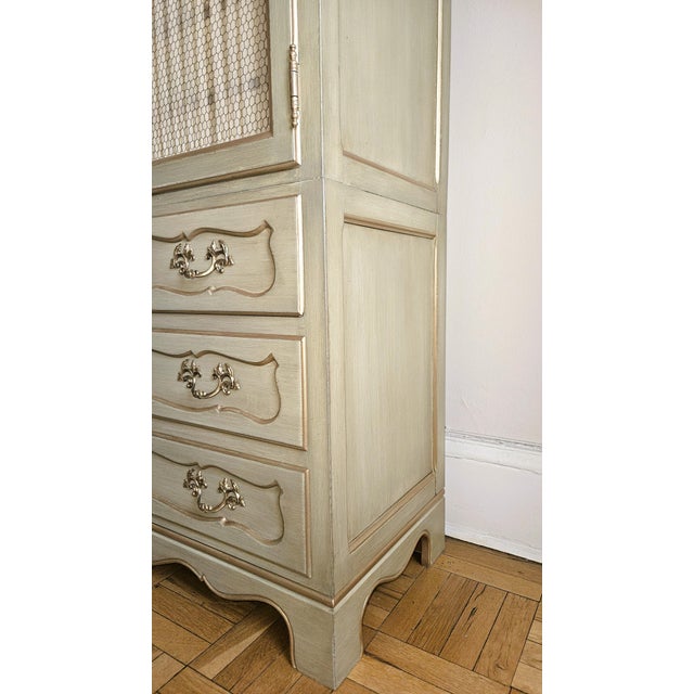 Wood Mid 20th Century French Provincial Triple Armoire Wall Unit by Baker Furniture For Sale - Image 7 of 16