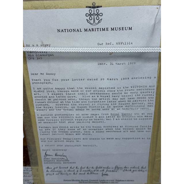 Hmy Victoria & Albert Off Osborne House Royal Steam Ship Yacht in the Solent, 19th-Century Nautical Painting in the Manner of Nicholas Condy For Sale - Image 16 of 18