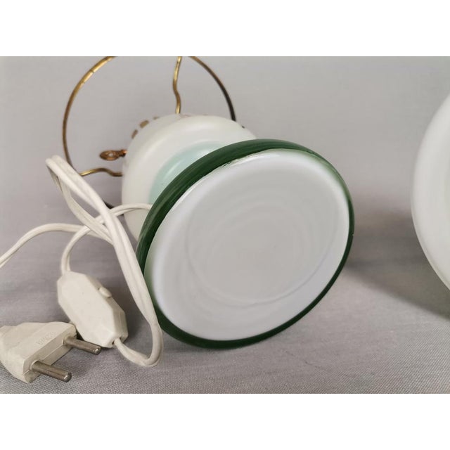 Portuguese Farmhouse Hurricane Gone with the Wind Hand Painted Glass Table Lamp, 1970s For Sale - Image 18 of 18