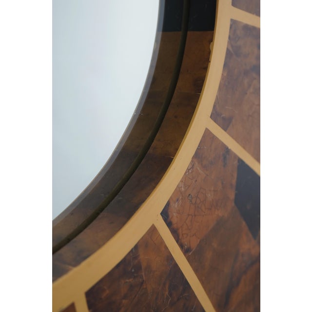 Stunning Decorator Oval Penshell Inlaid Sunburst Mirror For Sale In Philadelphia - Image 6 of 8