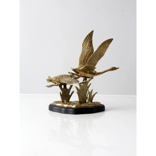 Vintage Figural Brass Birds Sculpture For Sale - Image 4 of 13