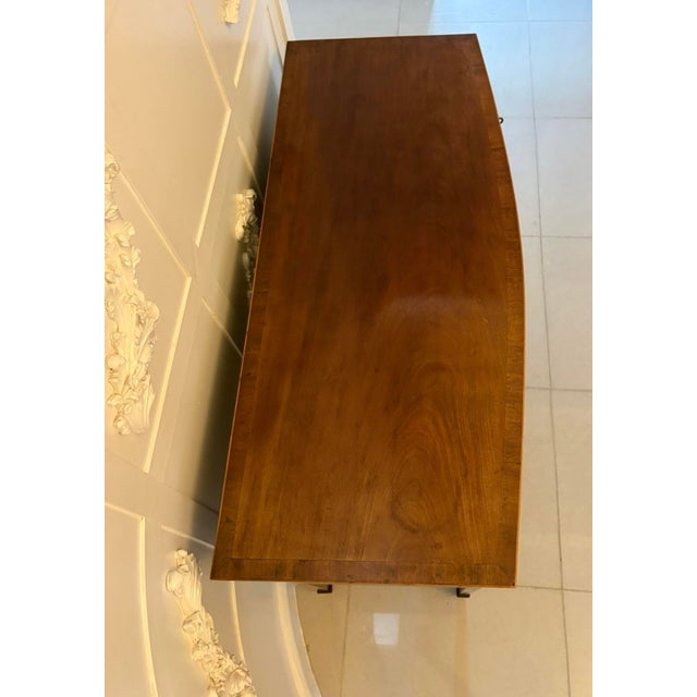 Brown Antique Edwardian Flame Mahogany Bow Front Sideboard, 1900 For Sale - Image 8 of 16