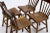 Set of 4 brutalist solid oak dining chairs from the 1960s. The chairs are packed with subtle details which reveal true...
