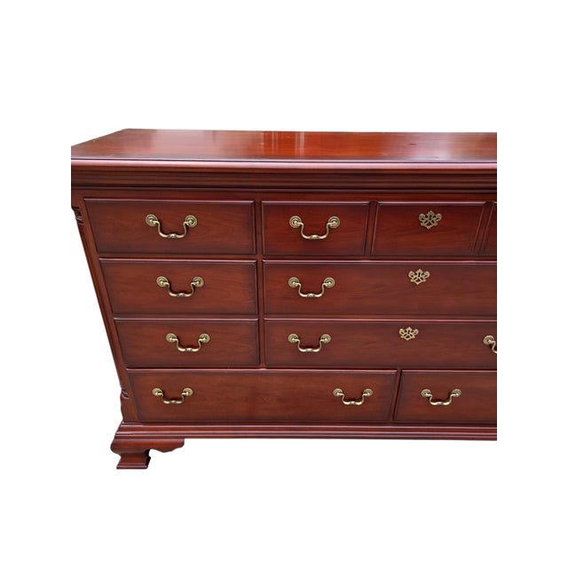 1990s Thomasville Collectors Cherry Dresser Chest of Drawers Chippendale For Sale - Image 17 of 18