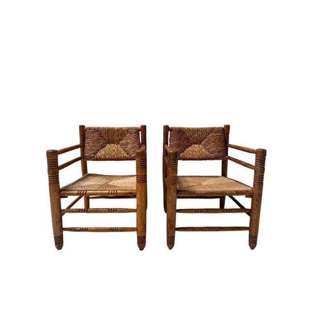 1950s Mid-Century Modern Armchairs in the style of Audoux-Minet, 1950s, Set of 2 For Sale - Image 5 of 15