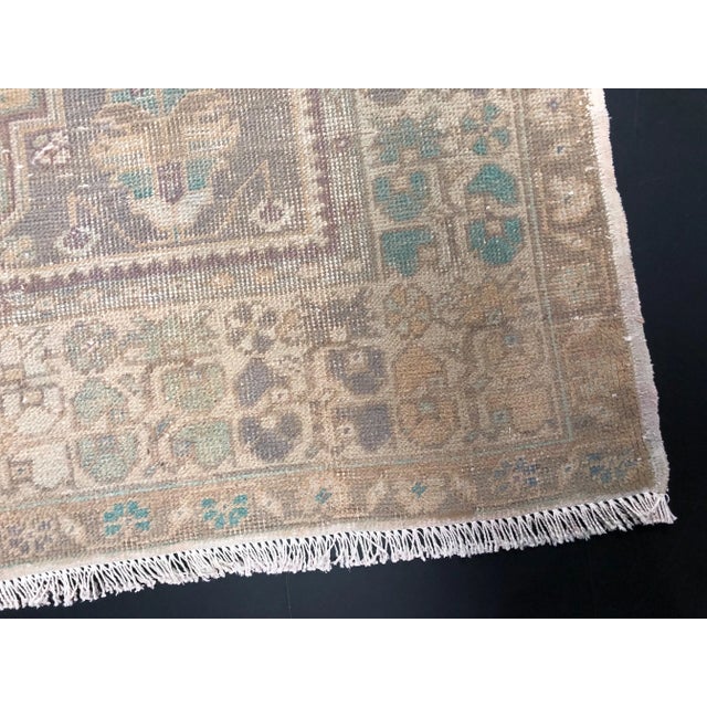 Orange Vintage Faded Turkish Oushak Handmade Wool Rug For Sale - Image 9 of 11