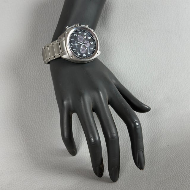 Citizen Eco-Drive Chronograph Titanium Water Resistant Wristwatch, 2010s For Sale - Image 3 of 11