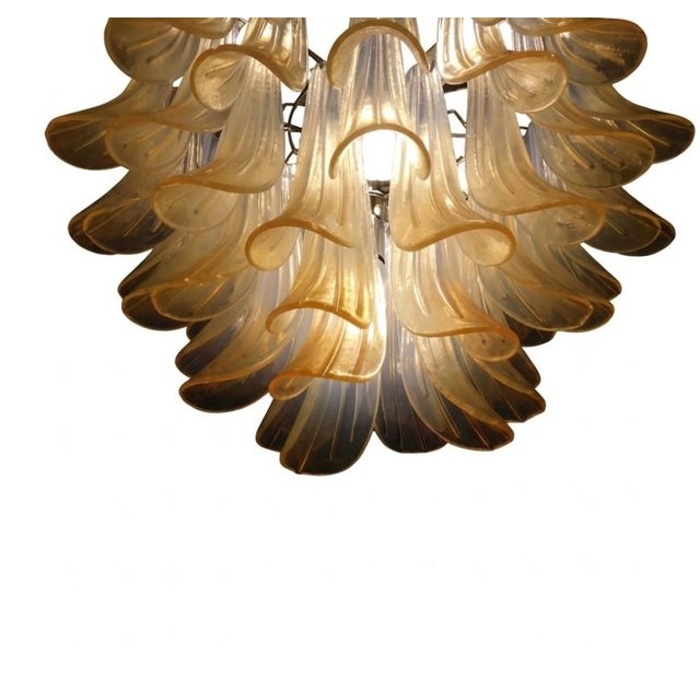 Chandelier with Opal Tulip Murano Glass, 1972 For Sale - Image 9 of 12