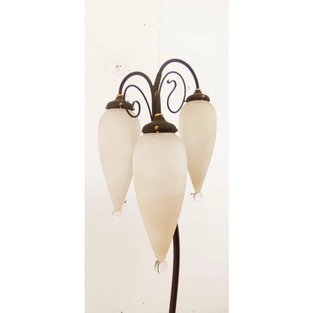 Molano Murano Glass Wrought Iron Floor Lamp For Sale - Image 5 of 13