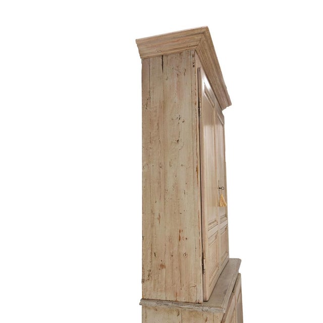 French Louis XVI Style Pine Deux-Corps Buffet, Mid 19th Century For Sale - Image 4 of 18